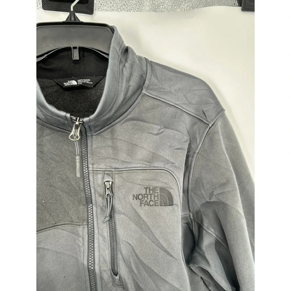 The North Face Apex Barrier‎ Windwall Jacket Men's M Grey Fleece Lined Full Zip